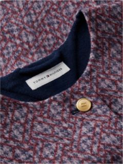 Double-Faced Wool Blend Jacquard Slim Jacket — Purple 7