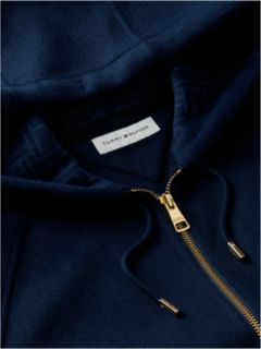 Double-Faced Wool Blend Relaxed Hooded Jacket — Blue 6