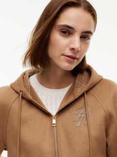 Double-Faced Wool Blend Relaxed Hooded Jacket — Brown 3