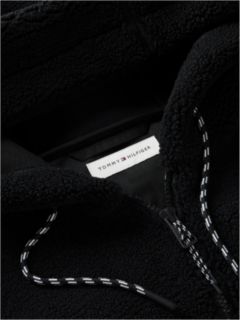 Teddy Fleece Zip-Thru Relaxed Hooded Jacket — Black 6