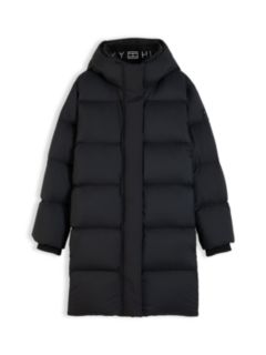 Water Repellent Down Hooded Coat — Black 5