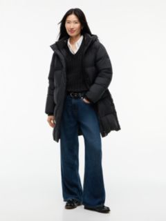 Water Repellent Down Hooded Coat — Black 1
