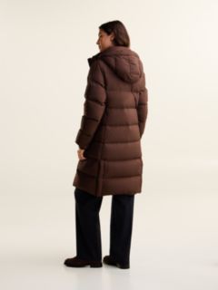 Water Repellent Down Hooded Coat — Brown 6