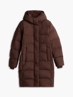 Water Repellent Down Hooded Coat — Brown 8