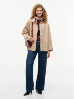 Flag Jacquard Twill Relaxed Cape Coat — Beige 2