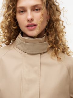 Flag Jacquard Twill Relaxed Cape Coat — Beige 3