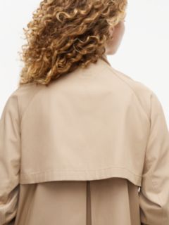Flag Jacquard Twill Relaxed Cape Coat — Beige 5
