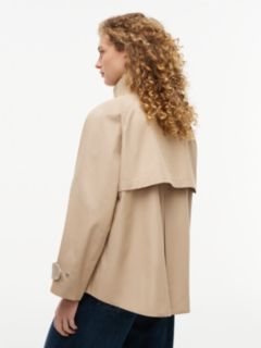Flag Jacquard Twill Relaxed Cape Coat — Beige 6