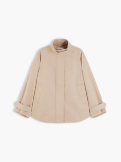 Flag Jacquard Twill Relaxed Cape Coat — Beige 7