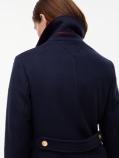 Manteco Wool Blend Double Breasted Coat — Blue 3