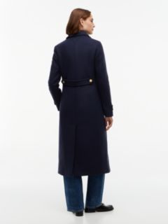 Manteco Wool Blend Double Breasted Coat — Blue 4