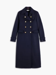 Manteco Wool Blend Double Breasted Coat — Blue 5