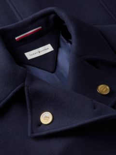 Manteco Wool Blend Double Breasted Coat — Blue 6