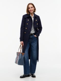 Manteco Wool Blend Double Breasted Coat — Blue 1