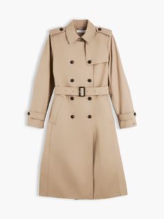 Buckle Belt Double Breasted Trench Coat — Beige 6