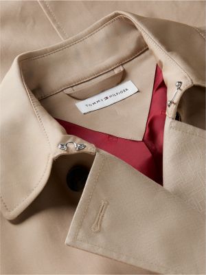 trench-coat croisé ceinture à boucle beige pour femmes tommy hilfiger