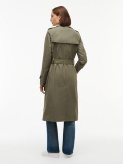 Buckle Belt Double Breasted Trench Coat — Green 5