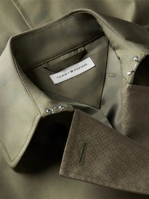 green buckle belt double breasted trench coat for women tommy hilfiger