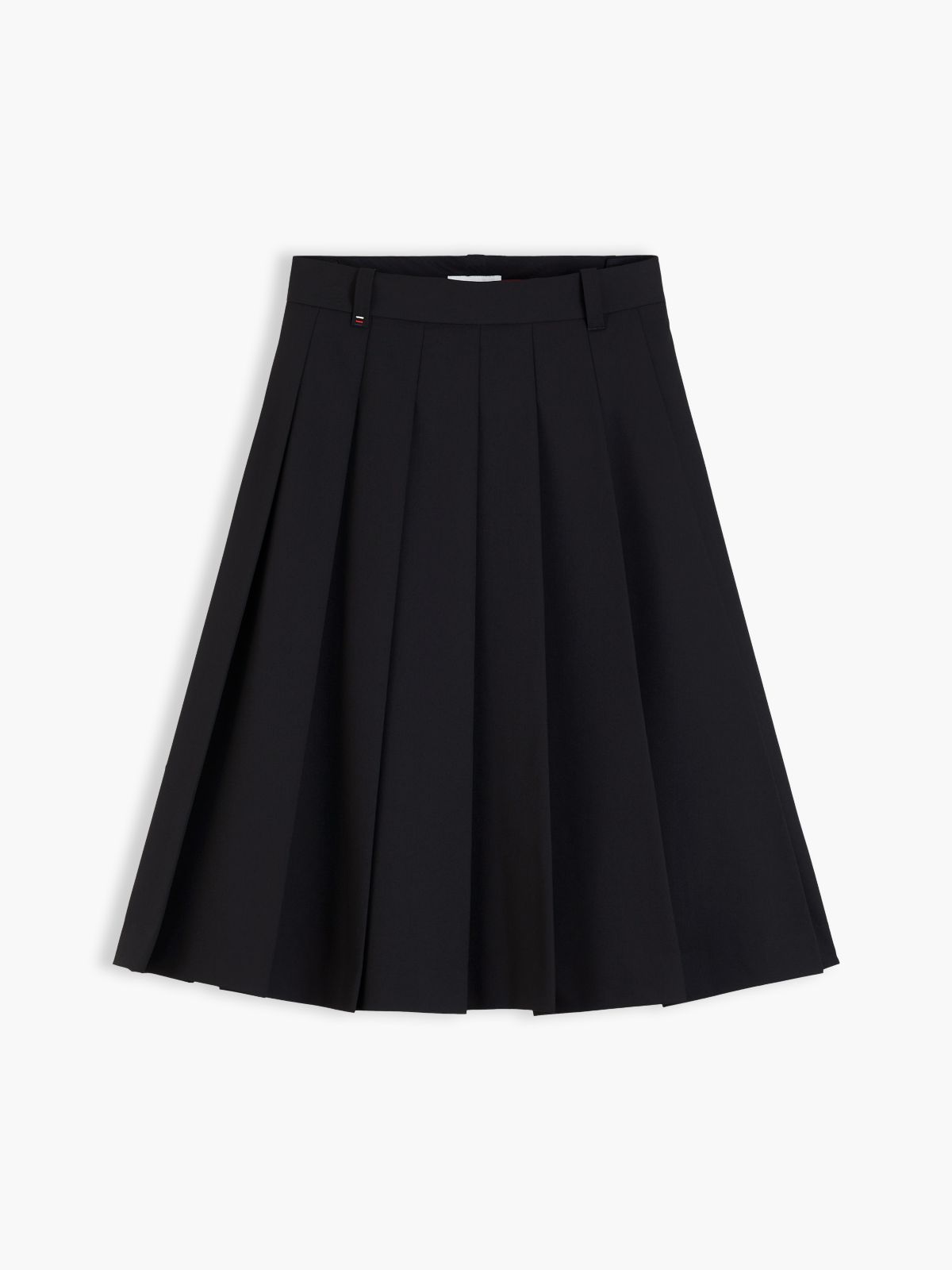 Metal Flag Pleated Skirt — Black