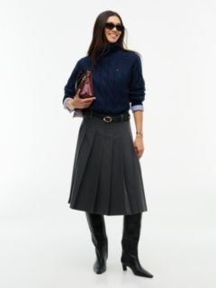 Metal Flag Pleated Skirt — Grey 2