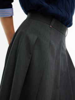 Metal Flag Pleated Skirt — Grey 5