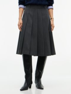 Metal Flag Pleated Skirt — Grey 1