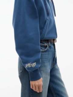 Logo Zip-Thru Oversized Hoody — Blue 3
