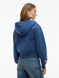 Logo Zip-Thru Oversized Hoody — Blue 4