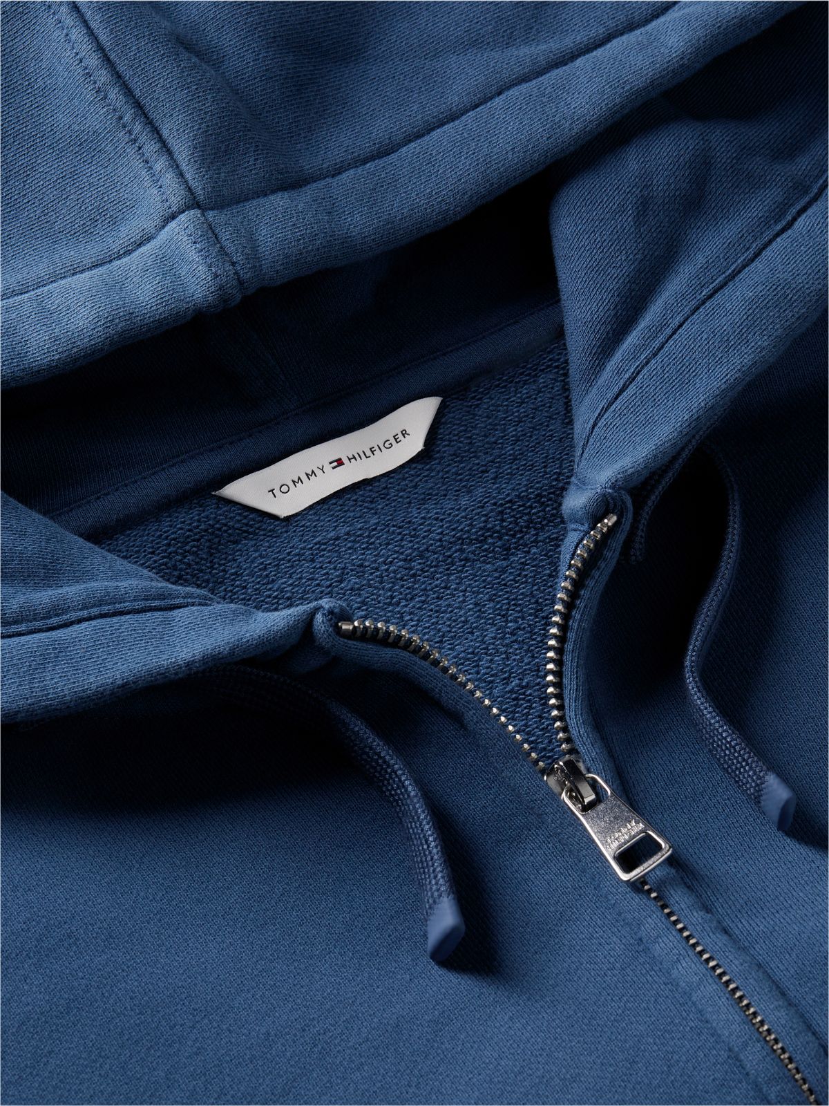 Logo Zip-Thru Oversized Hoody — Blue