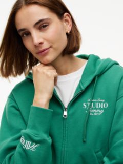 Logo Zip-Thru Oversized Hoody — Green 3