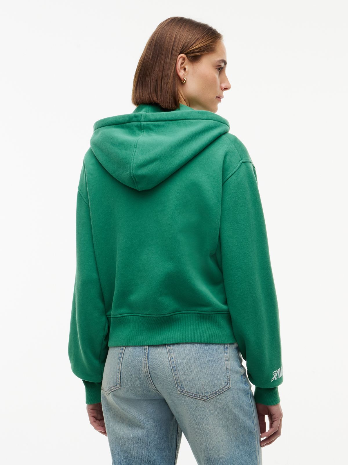 Logo Zip-Thru Oversized Hoody — Green