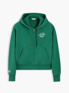 Logo Zip-Thru Oversized Hoody — Green 5