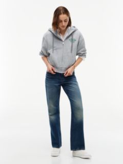 Logo Zip-Thru Oversized Hoody — Grey 2