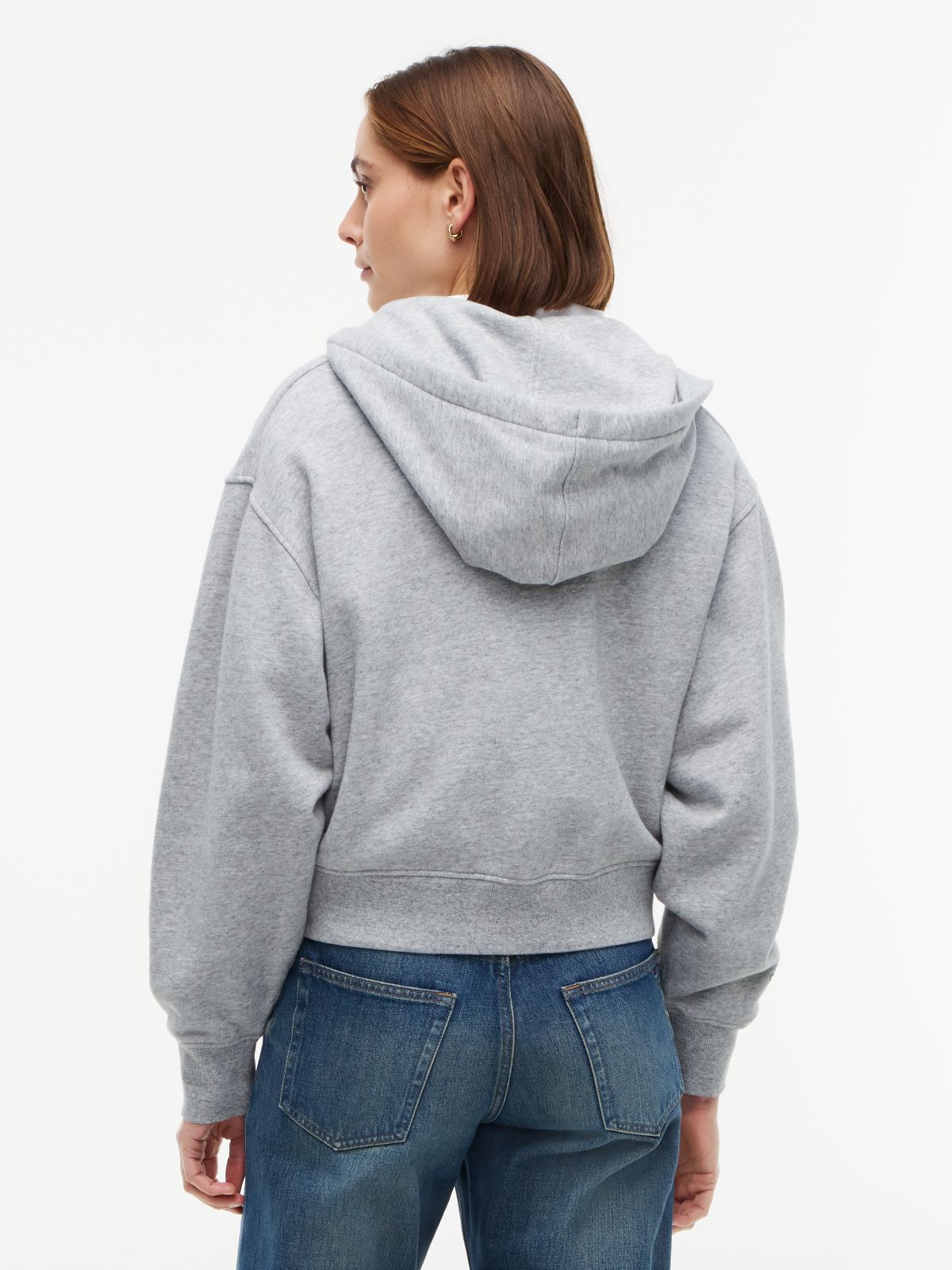 Logo Zip-Thru Oversized Hoody — Grey