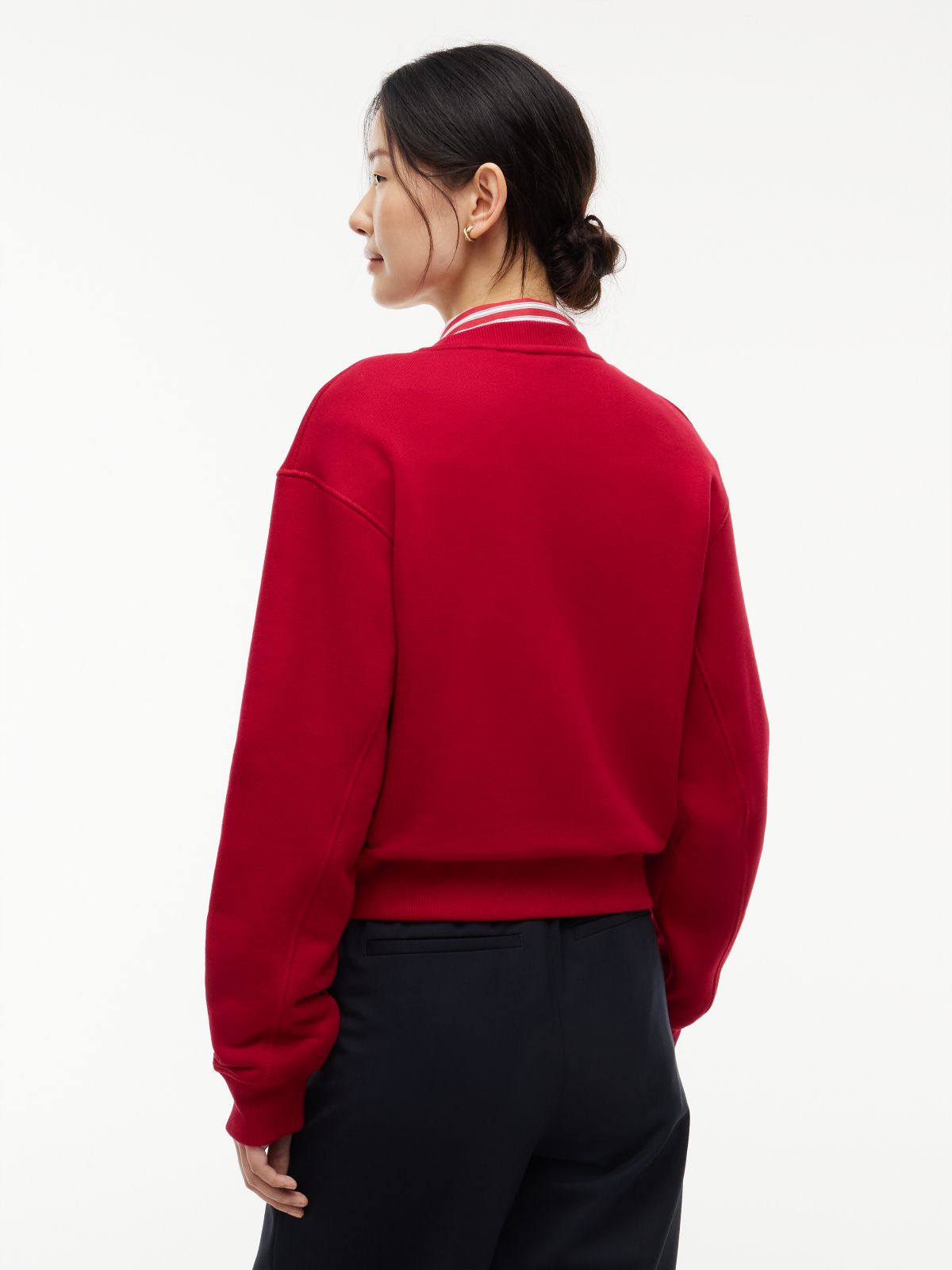 Logo Relaxed Terry Sweatshirt — Red