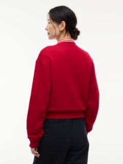 Logo Relaxed Terry Sweatshirt — Red 4