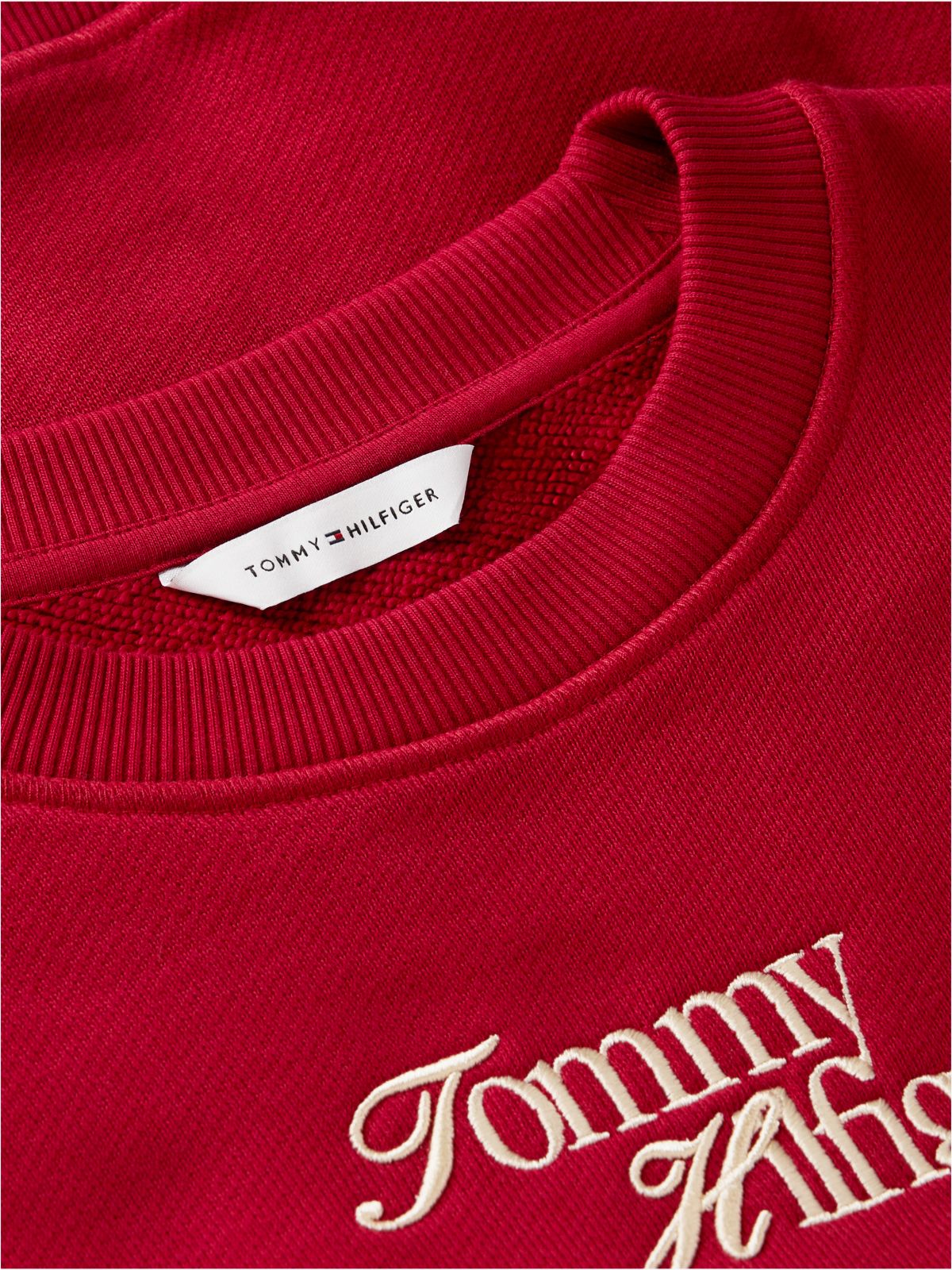 Logo Relaxed Terry Sweatshirt — Red