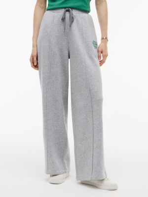 joggers rectos de felpa grey de mujeres tommy hilfiger