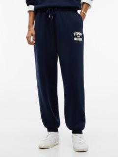 Flock Varsity Logo Cuffed Joggers — Blue 1
