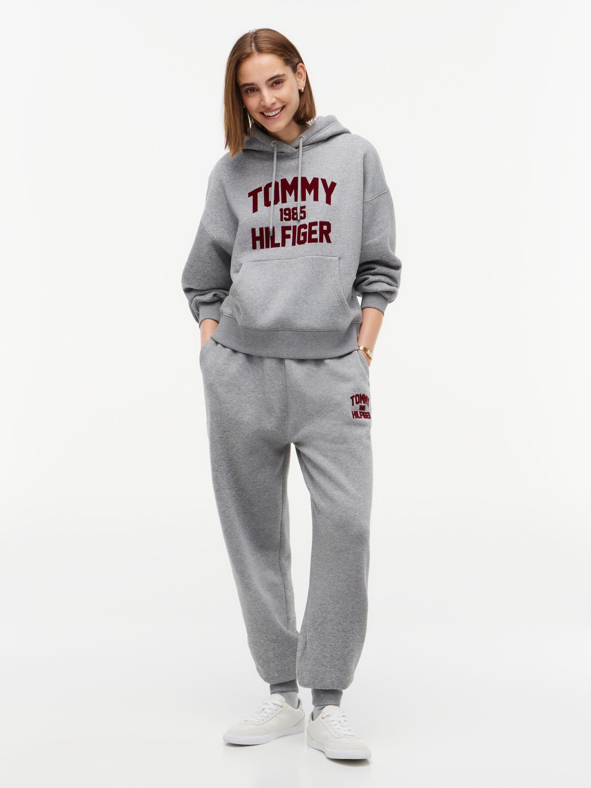Flock Varsity Logo Cuffed Joggers — Grey