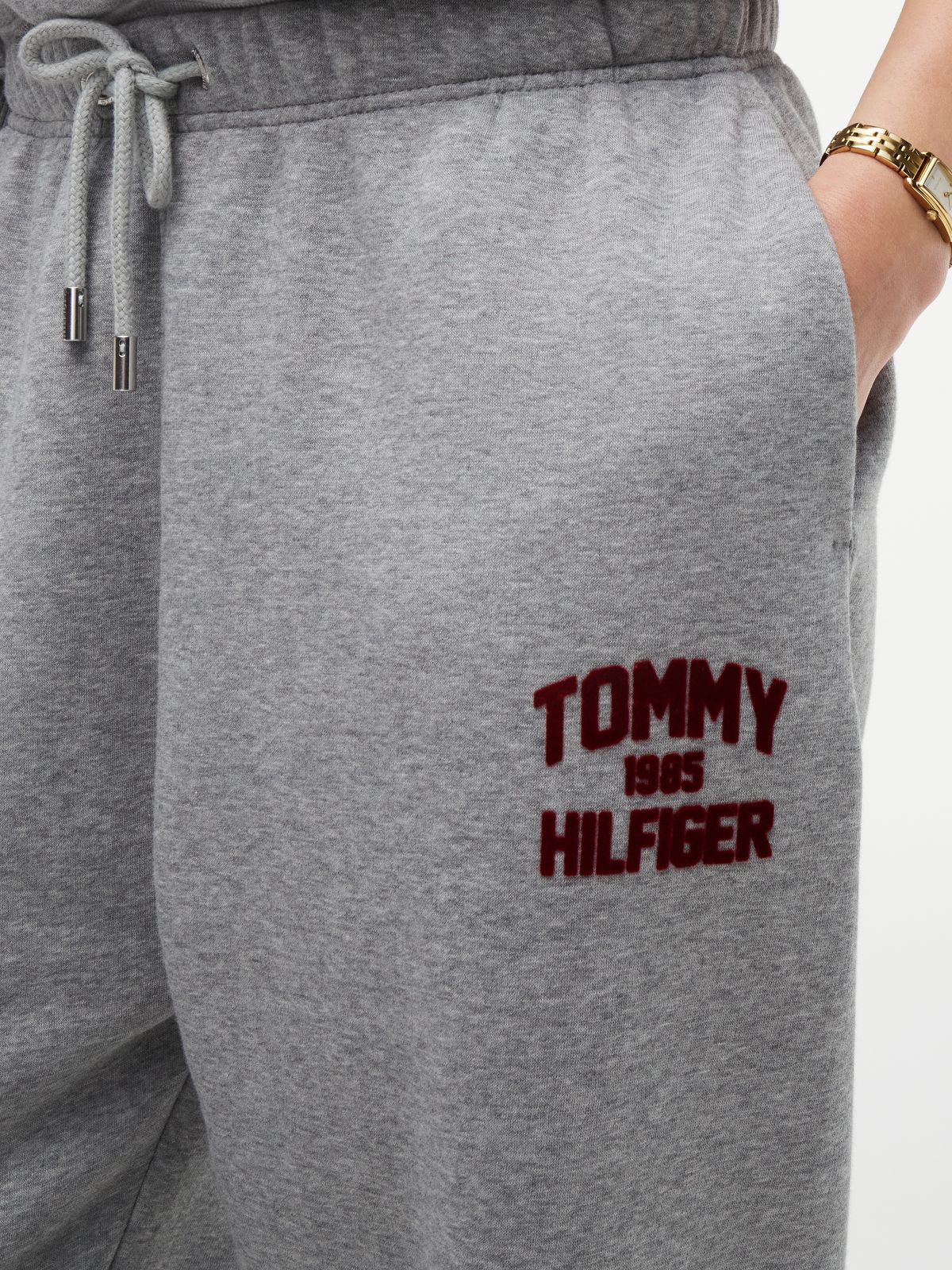 Flock Varsity Logo Cuffed Joggers — Grey