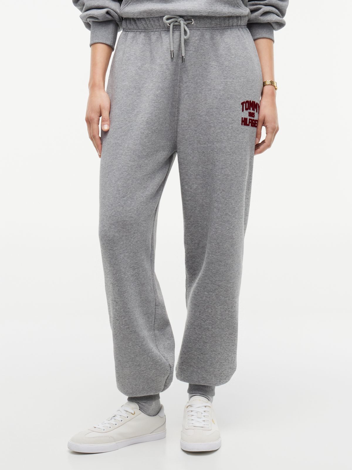 Flock Varsity Logo Cuffed Joggers — Grey