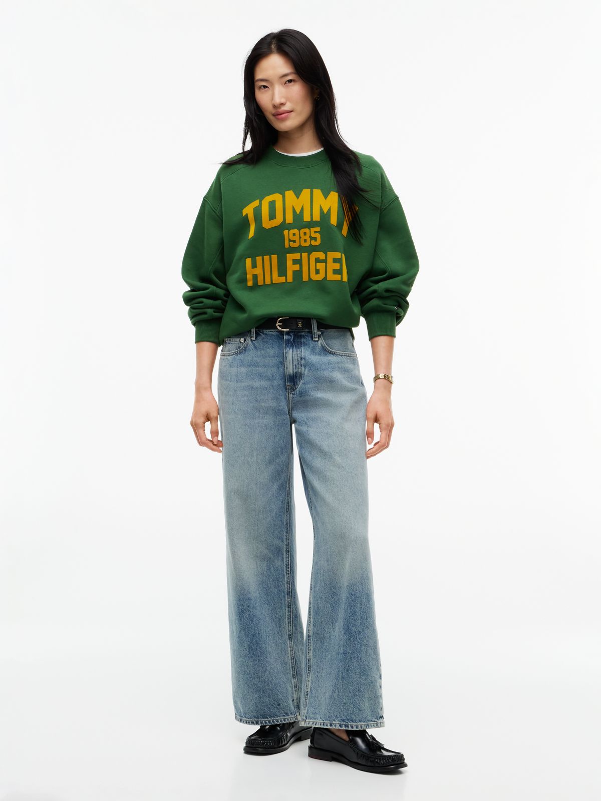Flock Varsity Logo Oversized Sweatshirt — Green