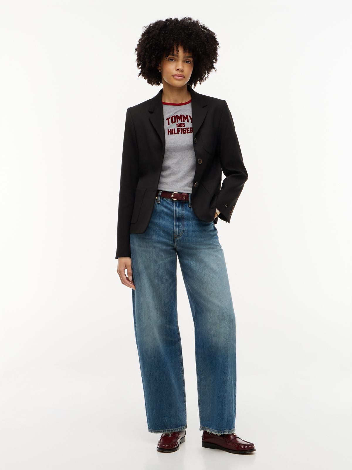 Timeless Wool Blend Single Breasted Blazer — Black