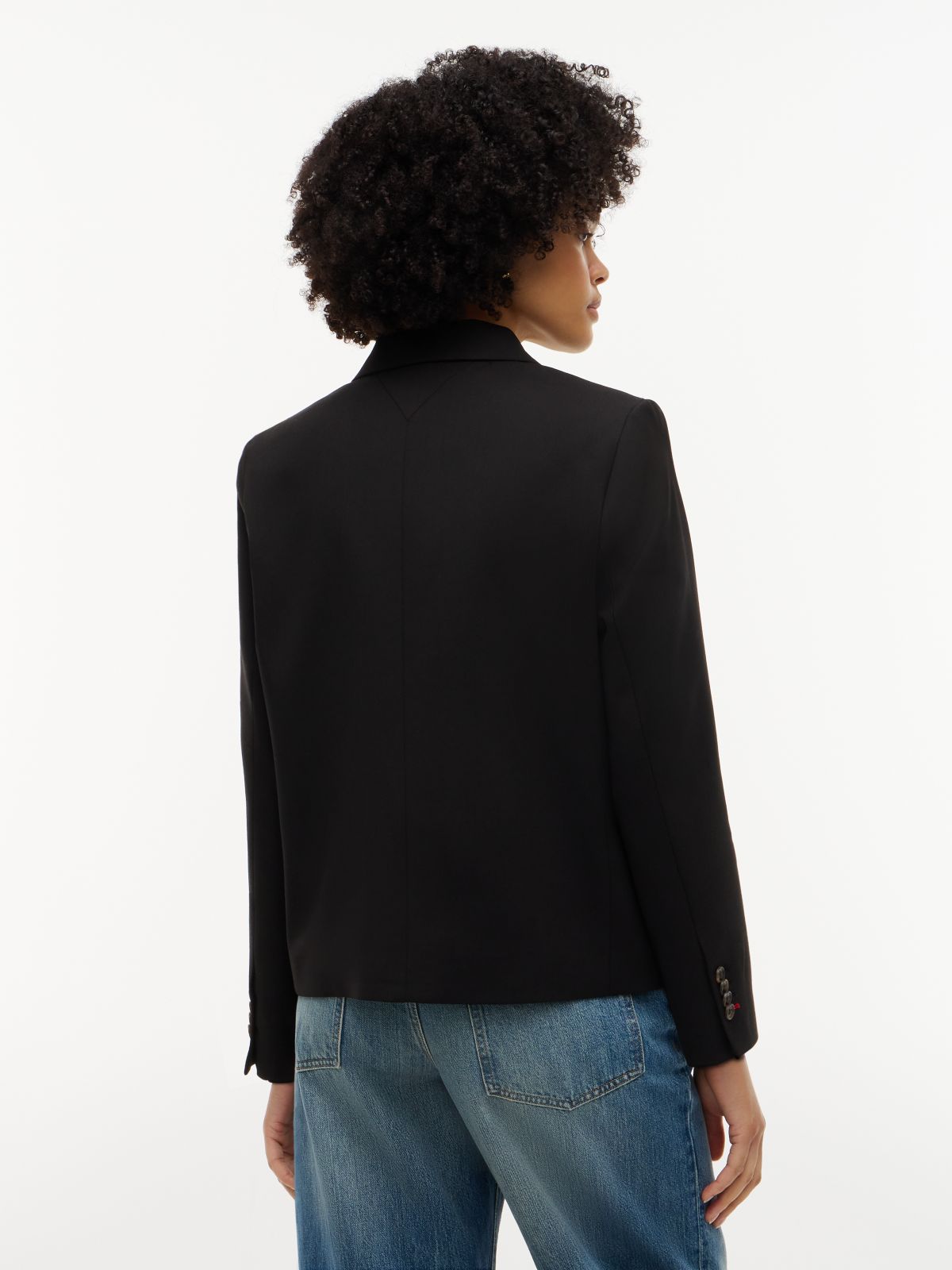 Timeless Wool Blend Single Breasted Blazer — Black