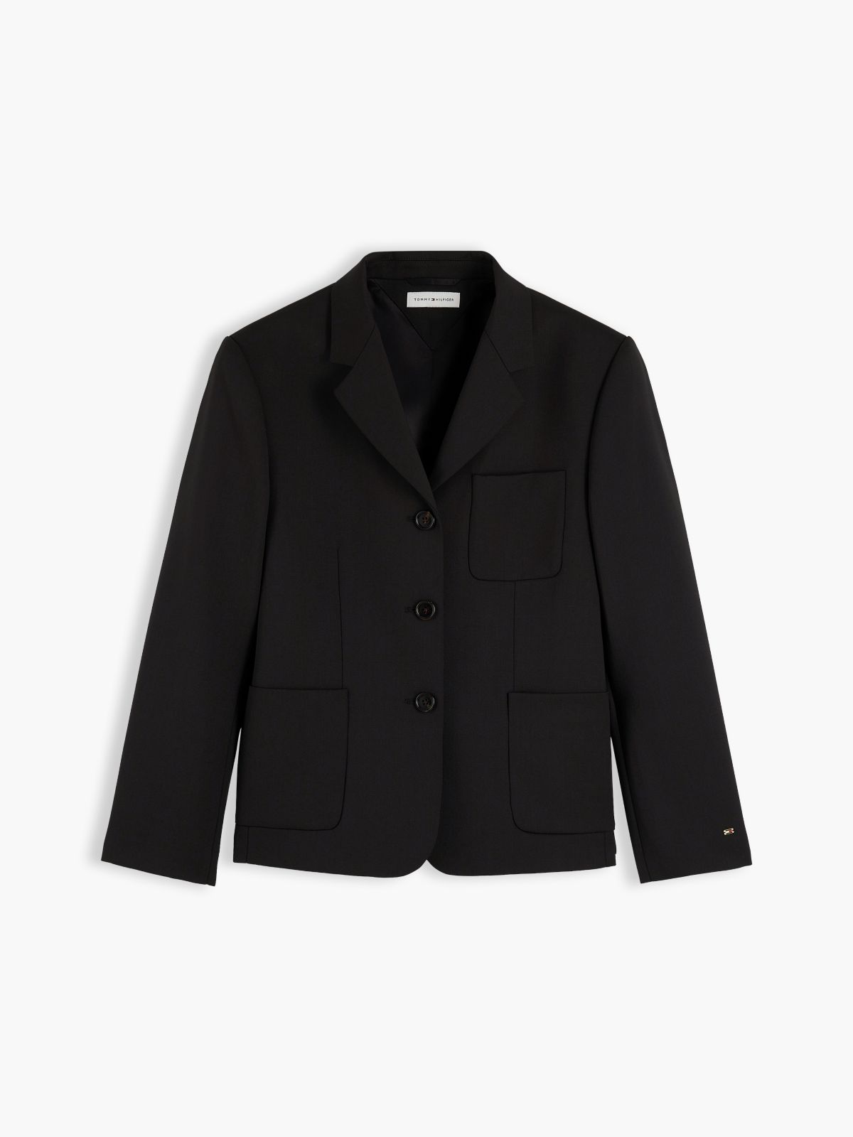 Timeless Wool Blend Single Breasted Blazer — Black