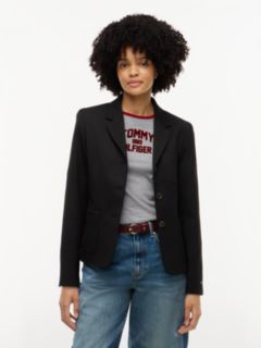 Timeless Wool Blend Single Breasted Blazer — Black 1