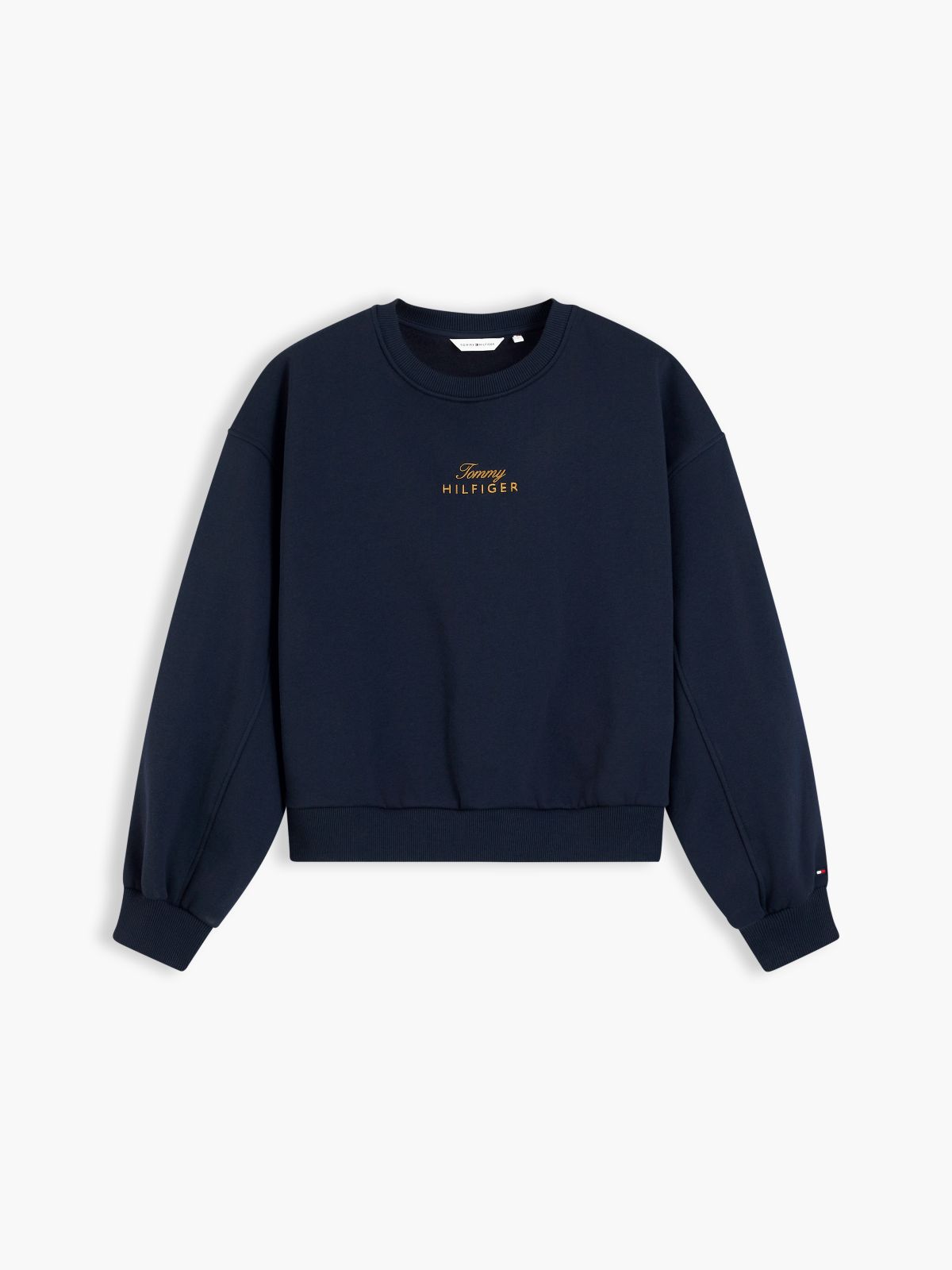 Logo Embroidery Relaxed Fleece Jumper — Blue