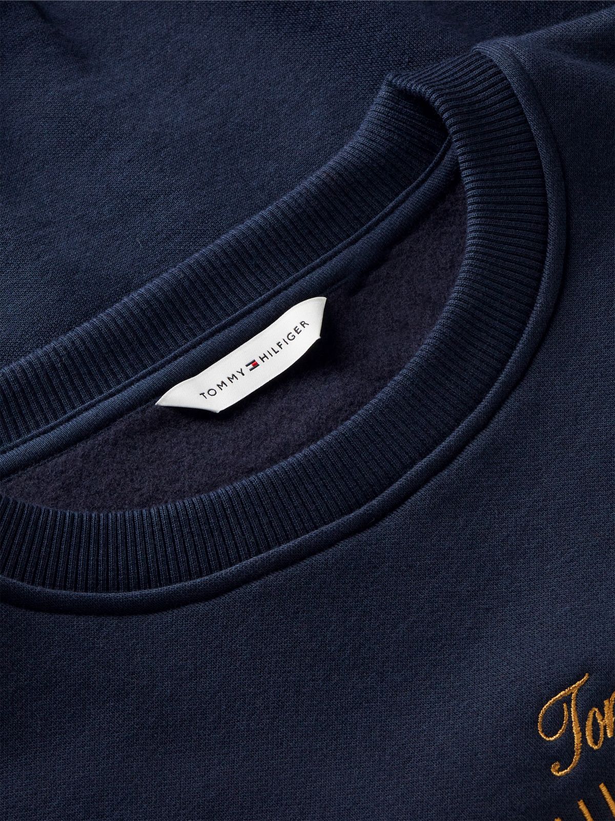Logo Embroidery Relaxed Fleece Jumper — Blue