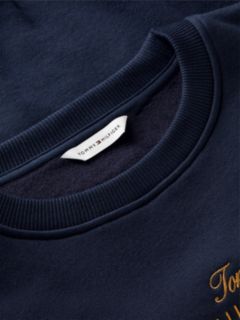 Logo Embroidery Relaxed Fleece Jumper — Blue 6